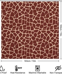Giraffe Fur Pattern Shower Curtain, Trendy Modern Bathroom Decor - Waterproof Fabric