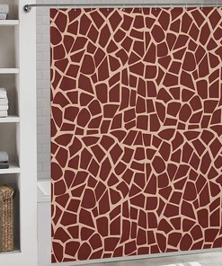 Giraffe Fur Pattern Shower Curtain, Trendy Modern Bathroom Decor - Waterproof Fabric