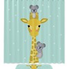 Giraffe Green Koala Shower Curtain, Microfiber Bathroom Accents Fabric Machine Washable