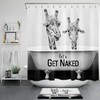 Giraffe In Bathtub Print Shower Curtain For Animal Lovers