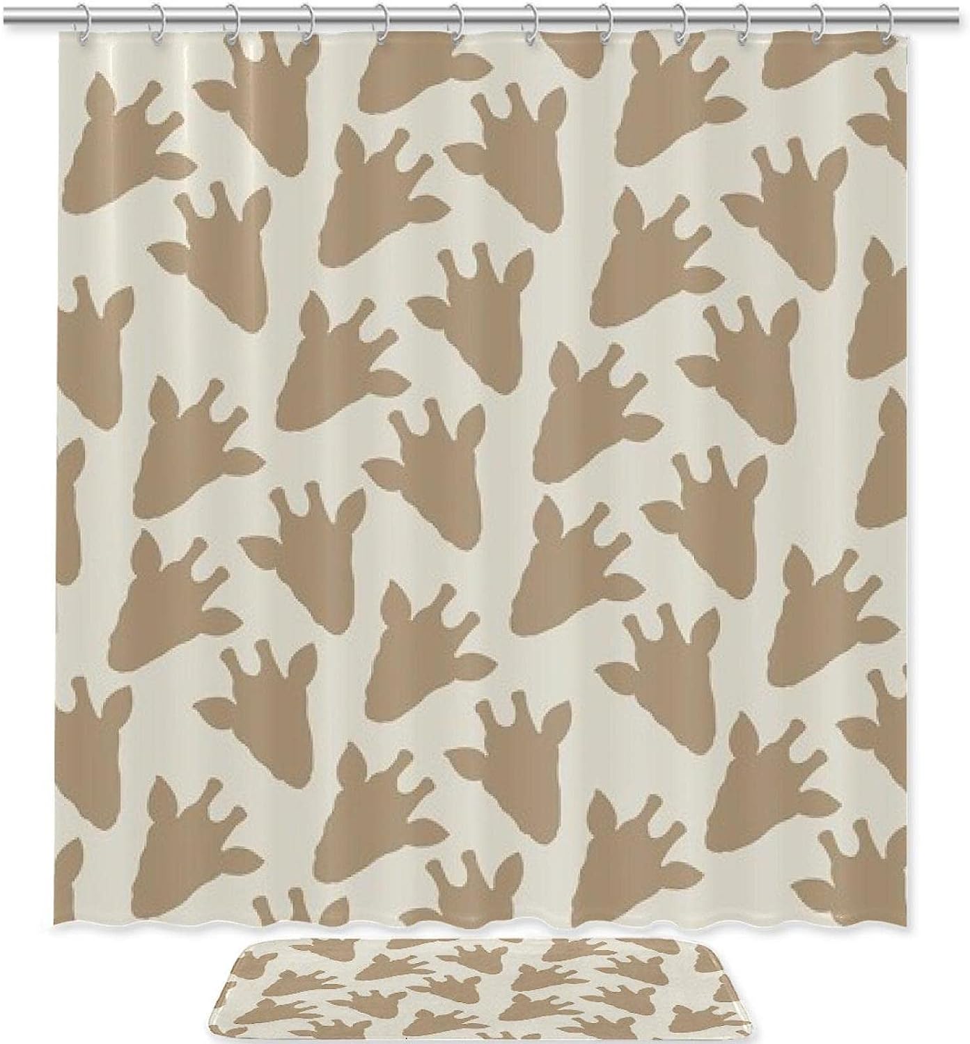 Giraffe Pattern Kids Bathroom Shower Curtain - Cute And Playful For A Child'S Bathroom