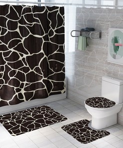 Giraffe Pattern Waterproof Shower Curtain, Unique Bath Decor