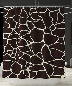 Giraffe Pattern Waterproof Shower Curtain, Unique Bath Decor