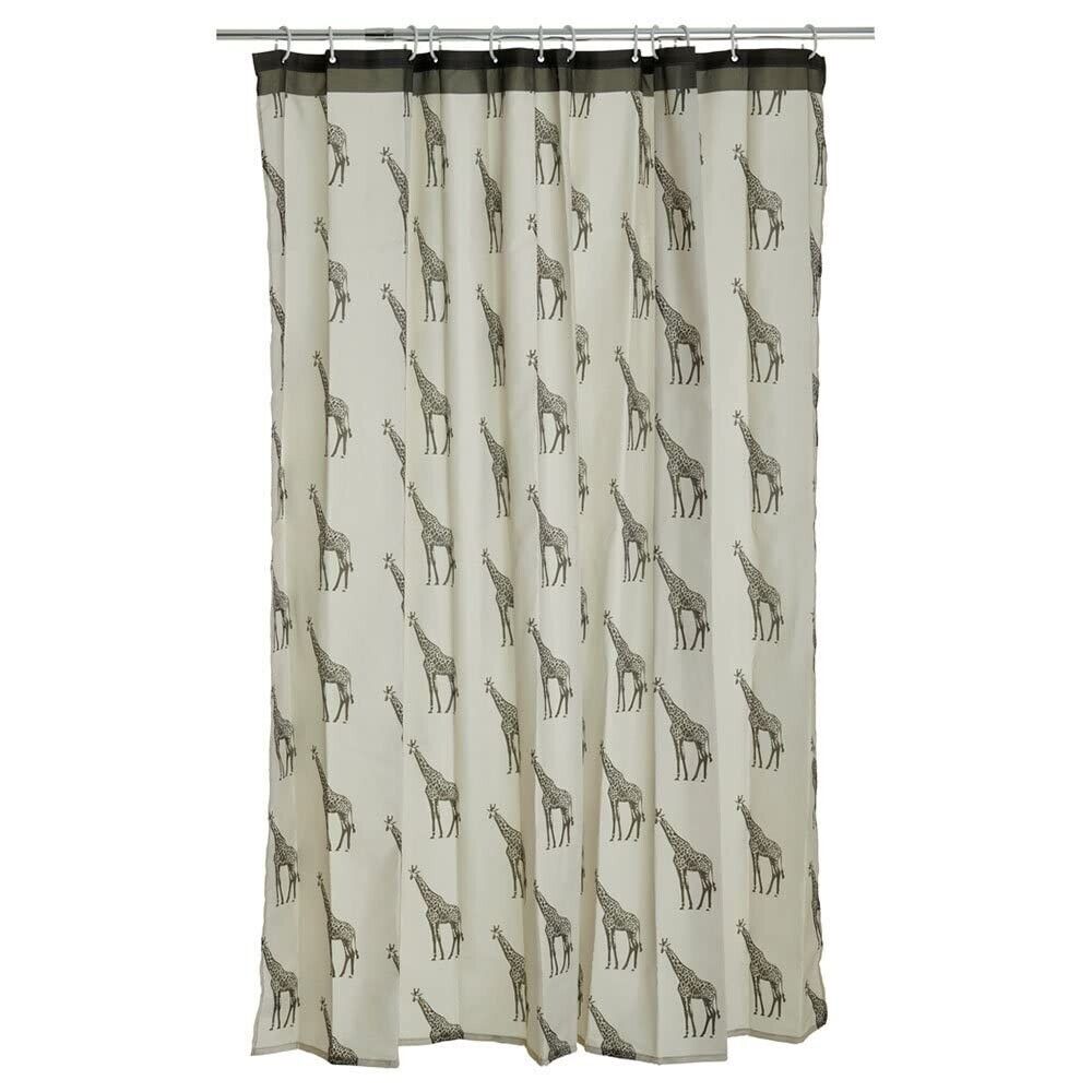 Giraffe Print Geometric Shower Curtain - Unique Wildlife Bathroom Decor
