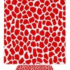 Giraffe Print Pattern Red and White Shower Curtain for Bathroom