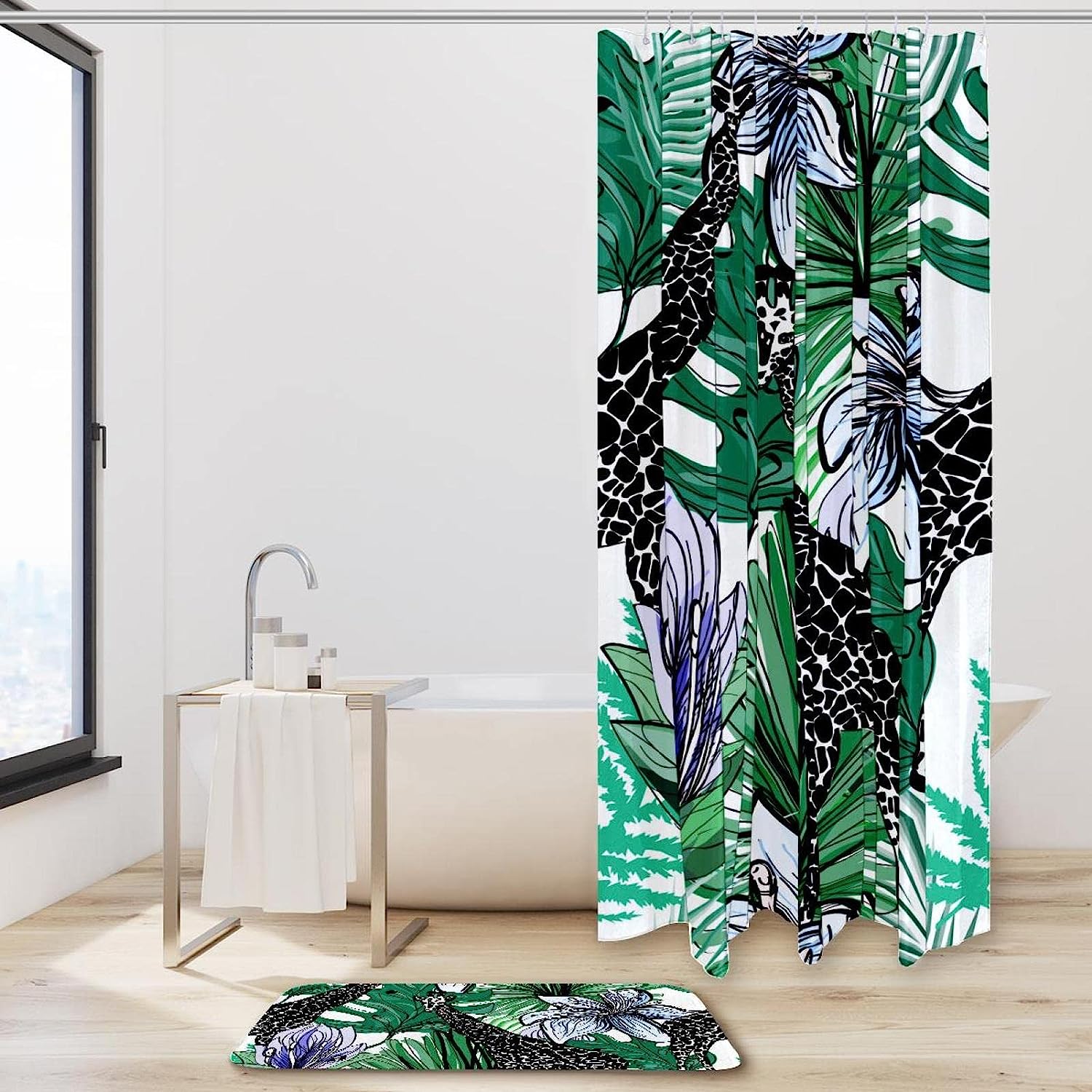 Giraffe Print Shower Curtain - Unique And Eye-Catching Accessory For Your Bathroom - Image 2