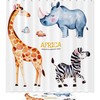 Giraffe Rhino Zebra Stones Shower Curtain Durable Waterproof Bath Curtain For Animal Lovers