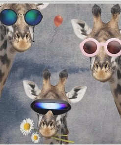 Giraffe Selfie Shower Curtain, Waterproof Bath Curtain - Unique Design For Bathroom