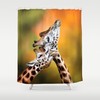 Giraffe Shower Curtain, Animal Couple Art Print - Stylish Bathroom Decor