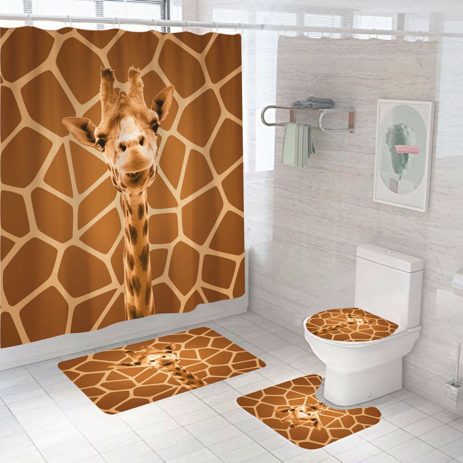 Giraffe Shower Curtain, Cute And Stylish Bathroom Decor