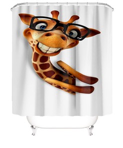 Giraffe Shower Curtain, Cute Bathroom Decor With Giraffe Print