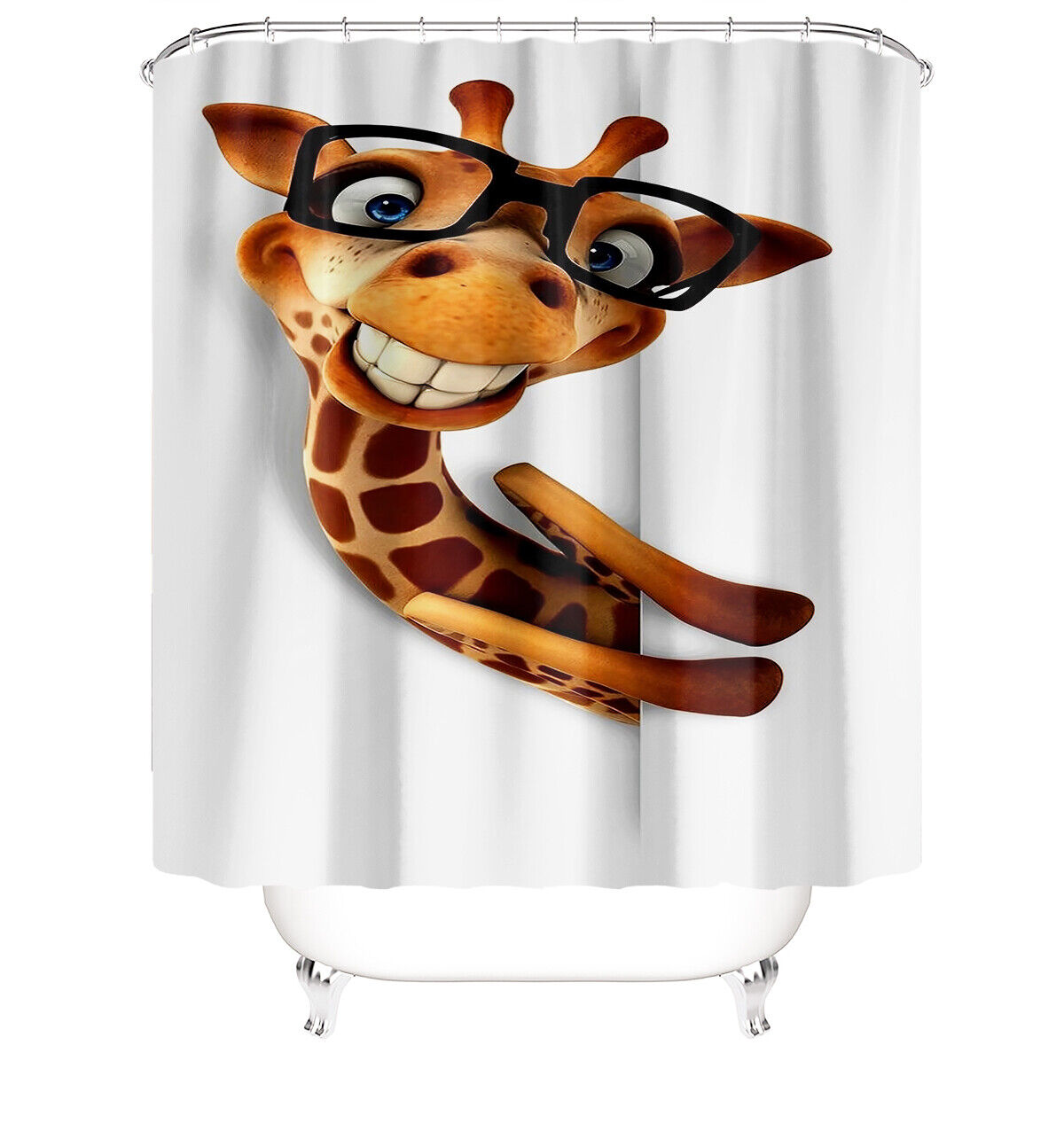 Giraffe Shower Curtain, Cute Bathroom Decor With Giraffe Print