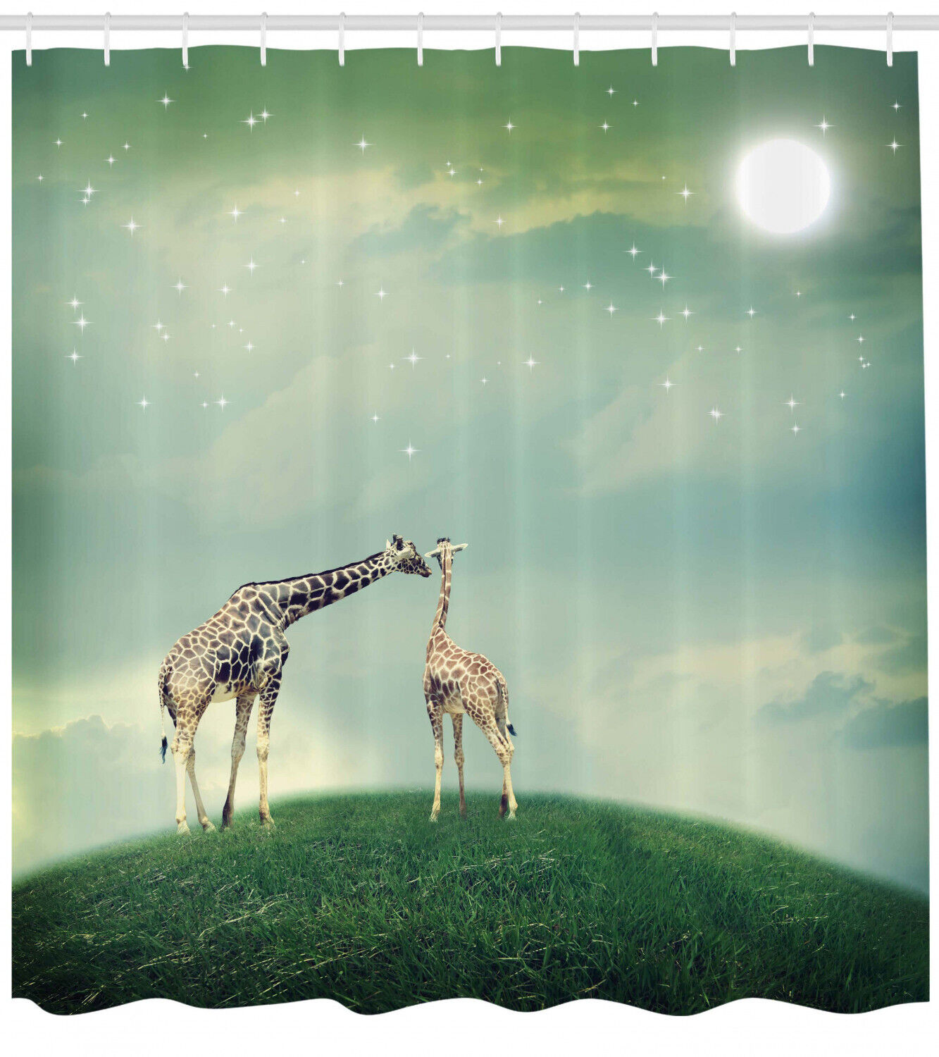 Giraffe Shower Curtain, Fairytale Atmosphere Print - Unique Bathroom Decor