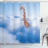 Giraffe Shower Curtain, Heaven Fantasy Themed Print - Unique Bathroom Decor