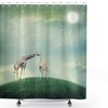 Giraffe Shower Curtain, Mother-Child Animal Print, Romantic Bathroom Decor