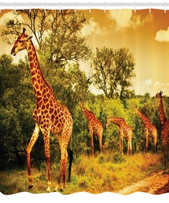 Giraffe Shower Curtain, Unique Animal Print For Bathroom