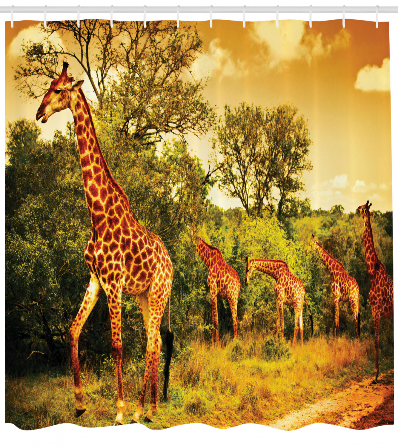 Giraffe Shower Curtain, Unique Animal Print For Bathroom
