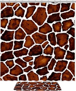 Giraffe Skin Print Pattern Waterproof Fabric Shower Curtain For Bathroom