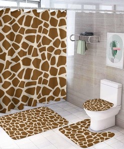 Giraffe Skin Shower Curtain for Bathroom - Animal Prints Shower Curtain Decor Ideas