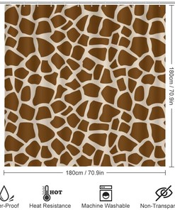Giraffe Skin Shower Curtain for Bathroom - Animal Prints Shower Curtain Decor Ideas