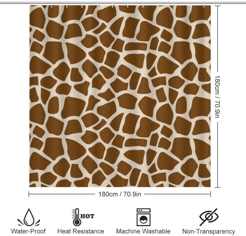 Giraffe Skin Shower Curtain for Bathroom - Animal Prints Shower Curtain Decor Ideas