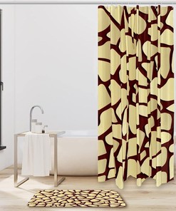 Giraffe Texture Pattern Shower Curtain, Waterproof Bathroom Curtain - Unique Design