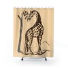 Giraffe Tree Brown Light Biege Shower Curtain For Rustic Bathroom Decor