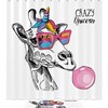 Giraffe Unicorn Shower Curtain, Waterproof Fabric Bathroom Curtain - Unique Design