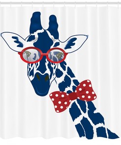 Giraffe With Bowtie Shower Curtain, Unique And Stylish Bathroom Decor