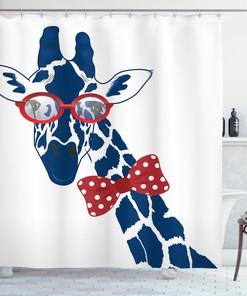 Giraffe With Bowtie Shower Curtain, Unique And Stylish Bathroom Decor