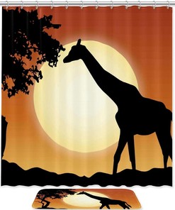 Giraffe'S Gaze Print Shower Curtain - Showcasing The Beauty Of Wildlife In Your Bathroom