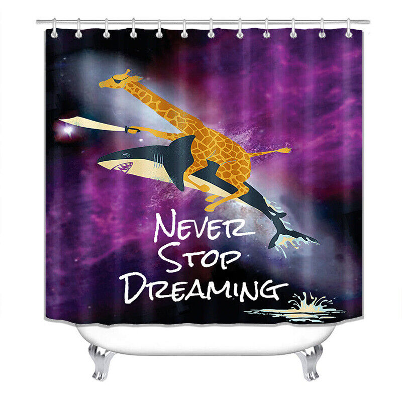Giraffes And Sharks Shower Curtain, Waterproof Bath Curtain - Unique Design For Bathroom