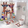 Giraffes Family Shower Curtain, Cute Animal Print - Waterproof Bathroom Curtain
