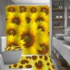 Girasol Floral Print Shower Curtain With 4 Pieces Bathroom Seat Covers