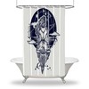 Girl on Swing with Moon Shower Curtain for Playful Bathroom Decor 
