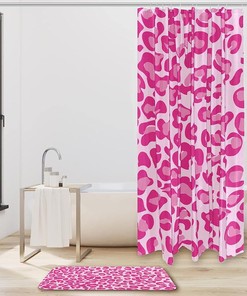 Girly Leopard Pink Shower Curtain, Feminine Bathroom Decor