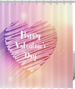 Give Your Bathroom Some Love with Pink Heart Valentine's Day Shower Curtain