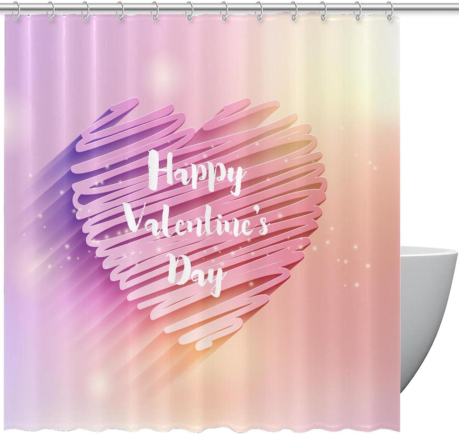 Give Your Bathroom Some Love with Pink Heart Valentine's Day Shower Curtain