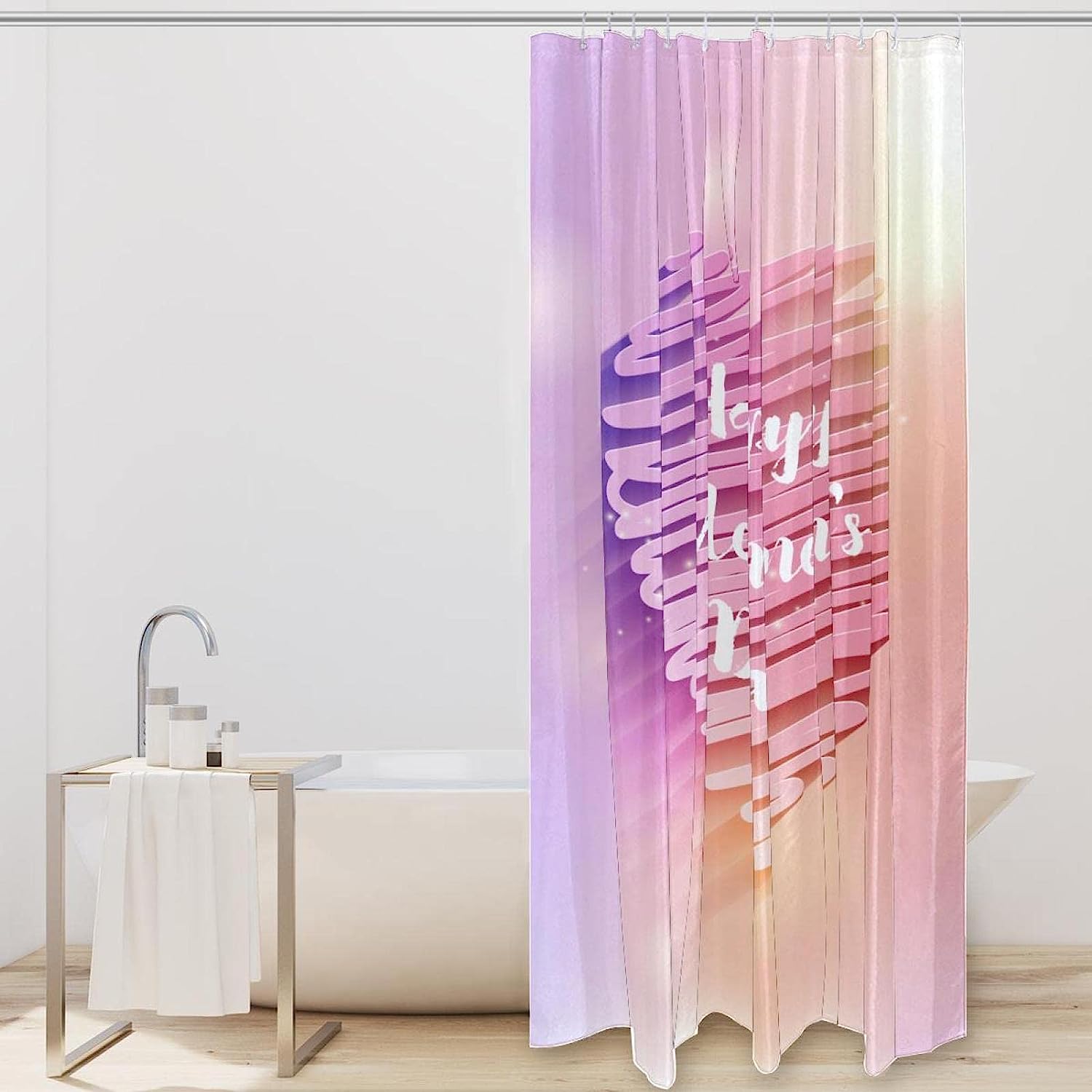 Give Your Bathroom Some Love with Pink Heart Valentine's Day Shower Curtain