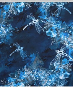 Give Your Bathroom a Fresh Look with Watercolor Dragonfly and Flower Printed Shower Curtain