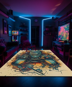 Give Your Game Room a Makeover with Personalized Vintage Game Room Area Rug for Teen Boys