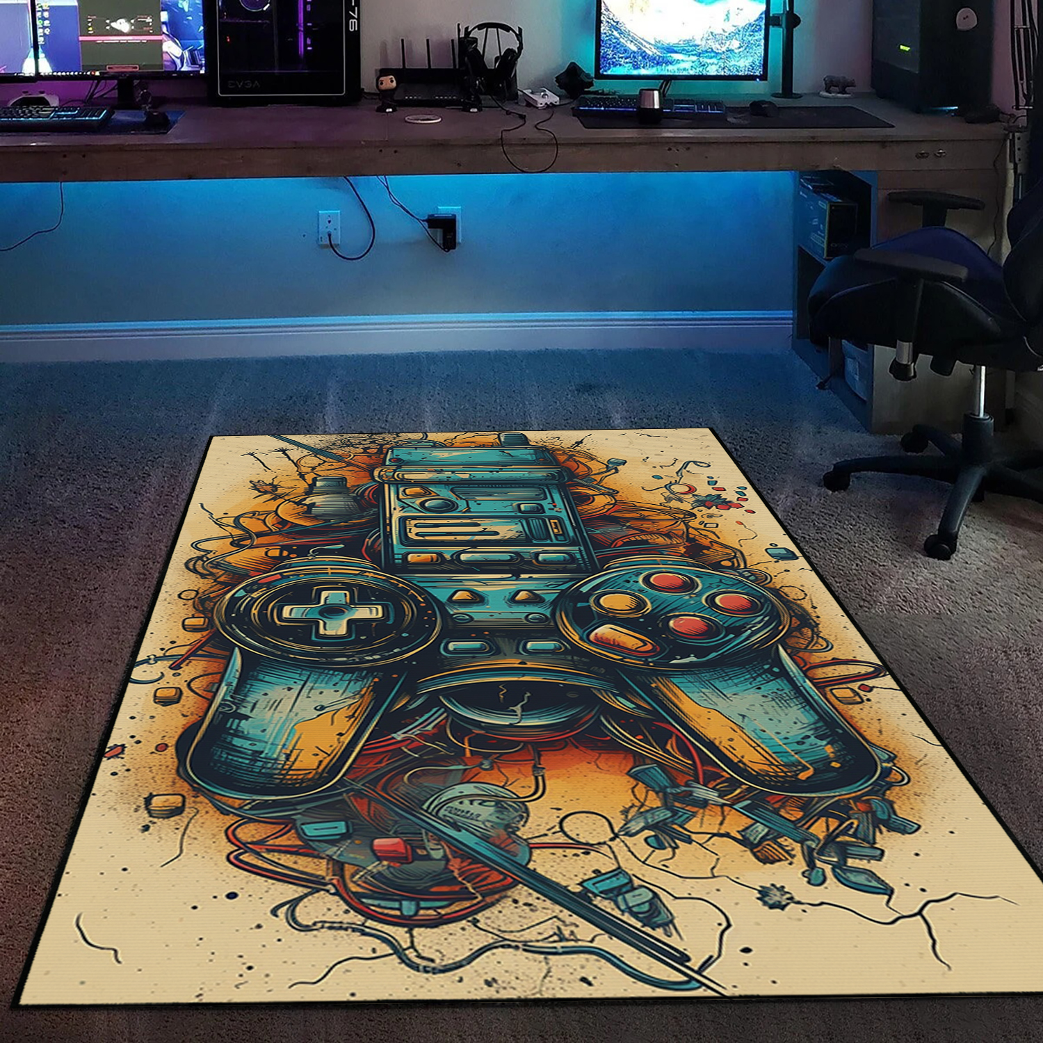 Give Your Game Room a Makeover with Personalized Vintage Game Room Area Rug for Teen Boys - Image 2