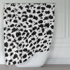 Glam Snow Leopard Polka Dot Print Shower Curtain In Black And White, Add A Touch Of Glamour To Your Bathroom