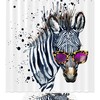 Glasses Zebra Watercolor Shower Curtain for Bathroom Decor 