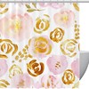 Glitter Garden Roses Shower Curtain With Waterproof Washable Fabric, Bathroom Curtain Decor