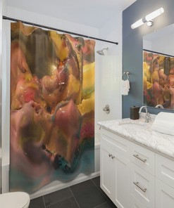Glitter Unicorn Ice Cream Shower Curtain for Magical Bathroom