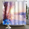 Glittering Bokeh Snow Shower Curtain with Christmas Tree Motif