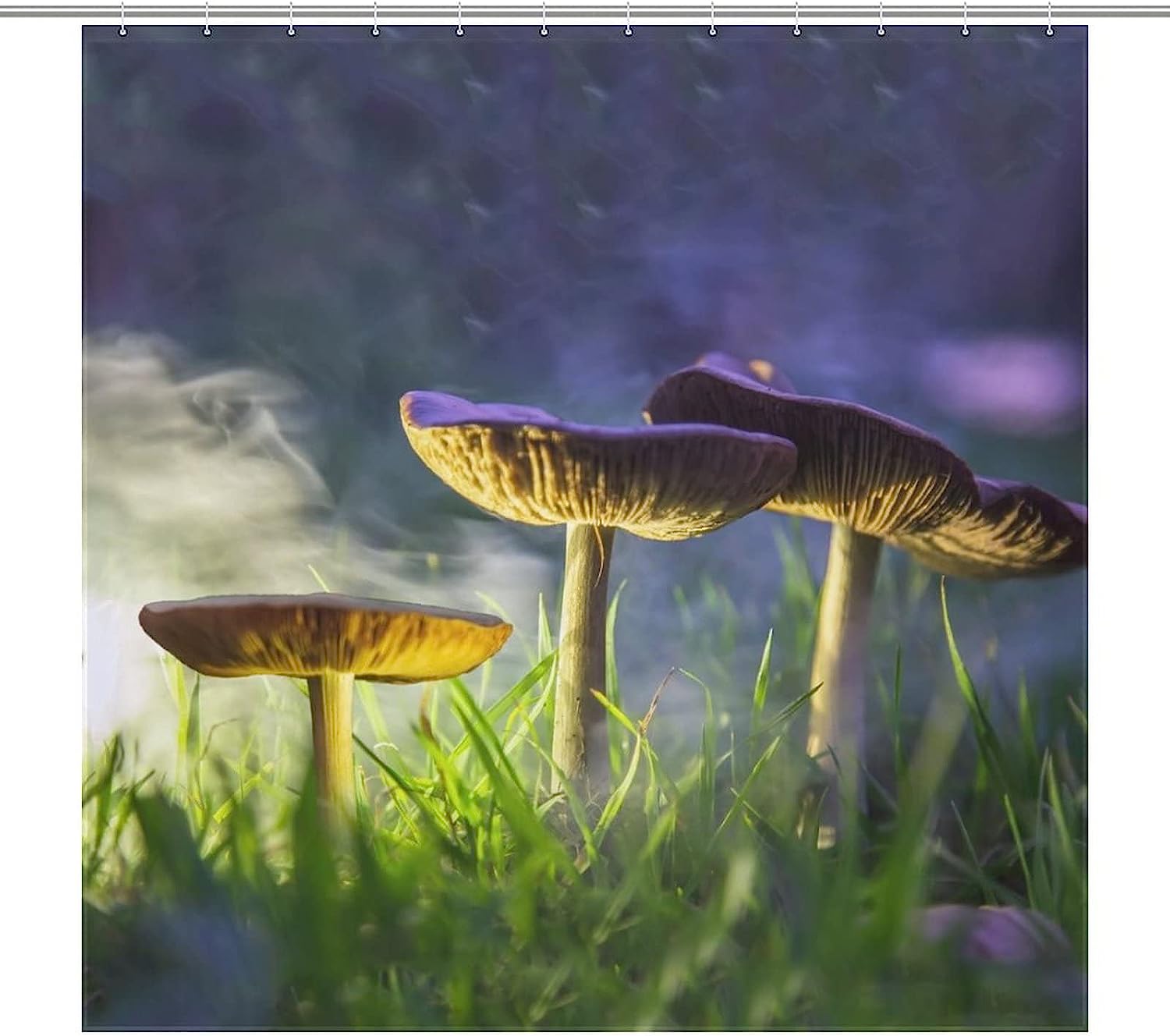 Glowing Mushrooms Shower Curtain Fabric Bath Curtain Decoration