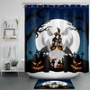 Gnome And Dead Tree Moon Halloween Shower Curtain - Rustic Halloween Theme