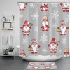 Gnome, Cardinal, and Snowman Winter Shower Curtain Set 